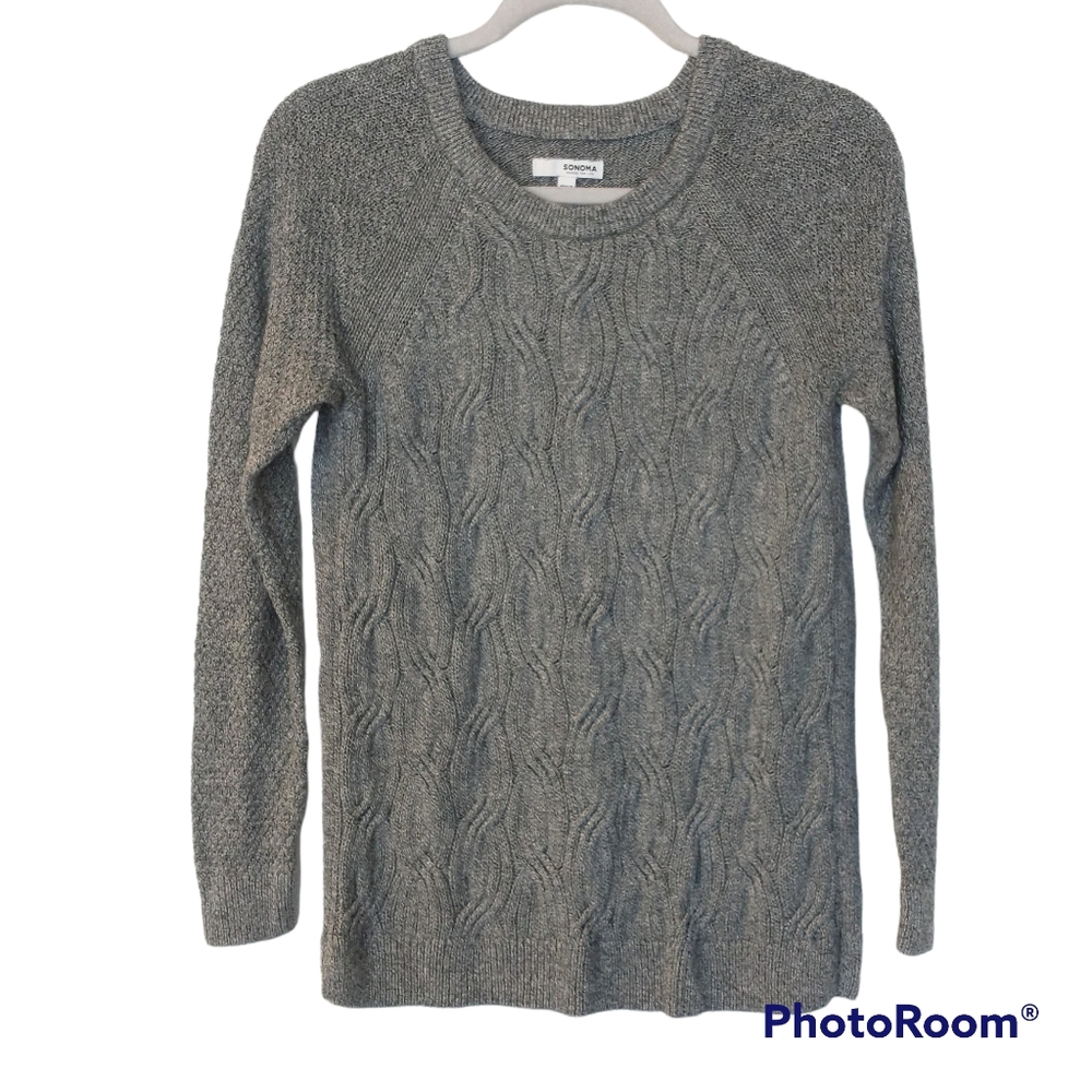 Women's Sonoma Grey Long Sleeve Knit Sweater Size Small